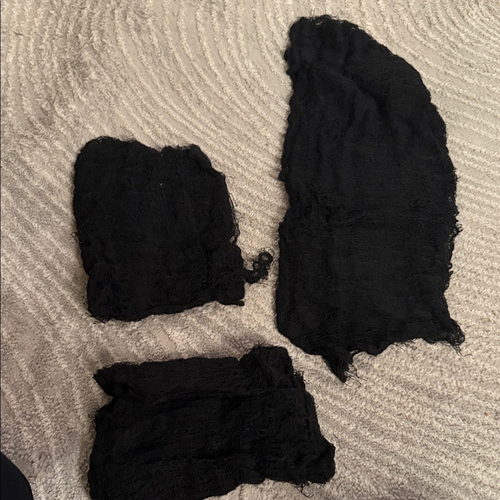 Black Textured Fabric Pieces